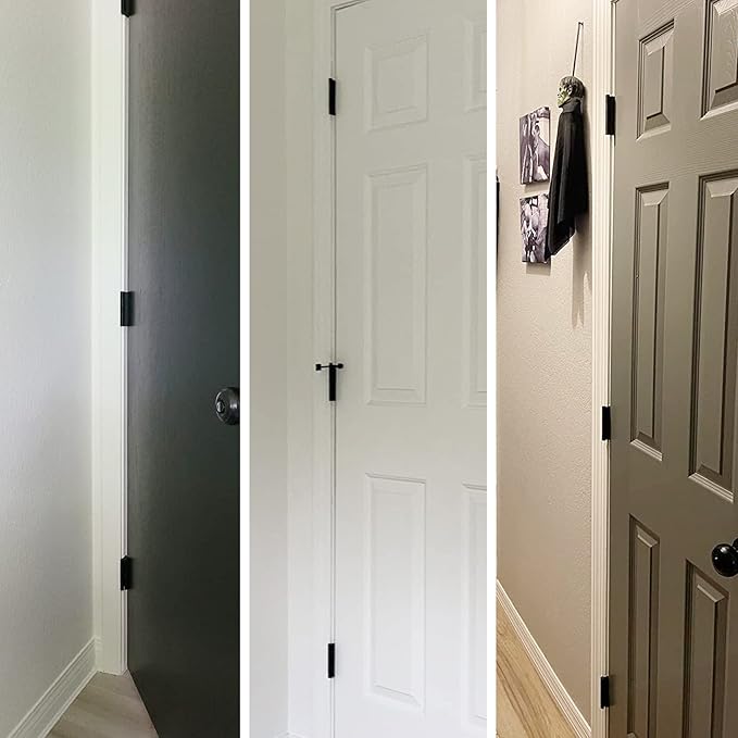 48 Pack Rounded Matte Black Door Hinges 3.5 Inch 5/8" Radius for Interior 3 1/2" Flat Iron Bifold Residential Standard Bedroom Indoor for Doors 3 ½"Hardware House Home Decor Essentials Accessories
