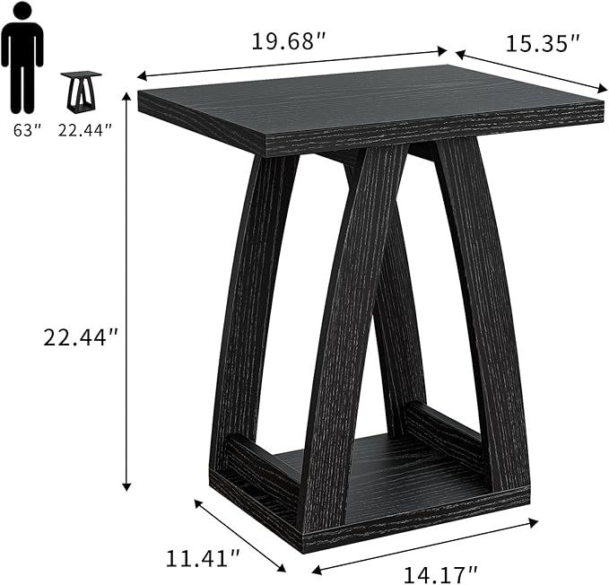 End Tables Living Room Set of 2. Side Tables Living Room. Side Table Beside Sofa. Modern End Table for Home. Black End Tables Set of 2