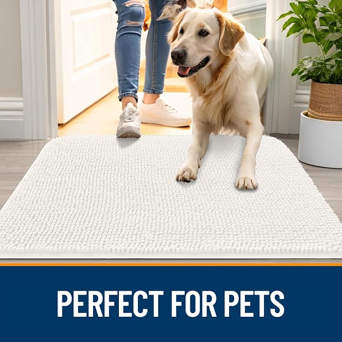 OLANLY Dog Door Mat for Muddy Paws 40x32, Absorbs Moisture and Dirt, Absorbent - Image 6