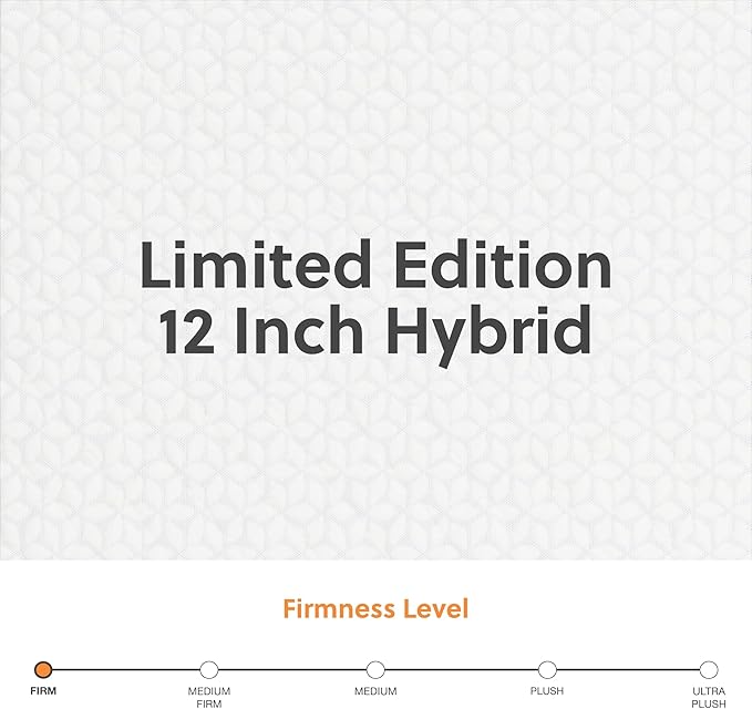 Signature Design by Ashley Limited Edition Firm 12 Inch Hybrid Mattress with Gel Memory Foam and Edge Support for Cool Sleep and Pressure Relief, Queen, Fiberglass Free, Mattress In A Box