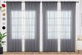 SpaceDresser Grey Sheer Curtains 4 Panels Rod Pocket Semi-Sheer Curtain 84 by SpaceDresser