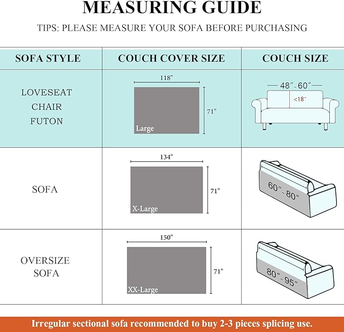 STACYPIK Wear-Resistant Chenille Sofa Cover, Non Slip Couch Cover for Dogs, Washable Pets Protector for 2 Cushion Sofa, Brown Herringbone Sofa Covers Sectional Couch Covers for Living Room-71X118IN