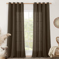 LAMIT Brown Linen Curtains 90 Inch by LAMIT