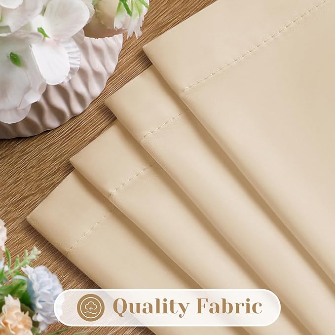 HOMEIDEAS Non-See-Through Beige Privacy Sheer Kitchen Curtains, 30 X 36 Inches - Image 4
