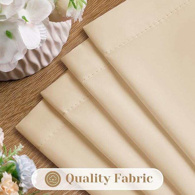 HOMEIDEAS Non-See-Through Beige Privacy Sheer Curtains, 52 X 54 Inches Long 2 - Image 4