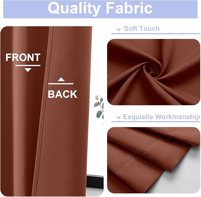Simplebrand Ava Terracotta Short Blackout Curtains - Image 2