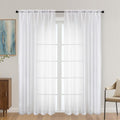 OVZME White Sheer Curtains 72 Inches Long 2 Panels Set, Light Filtering Sheer by OVZME
