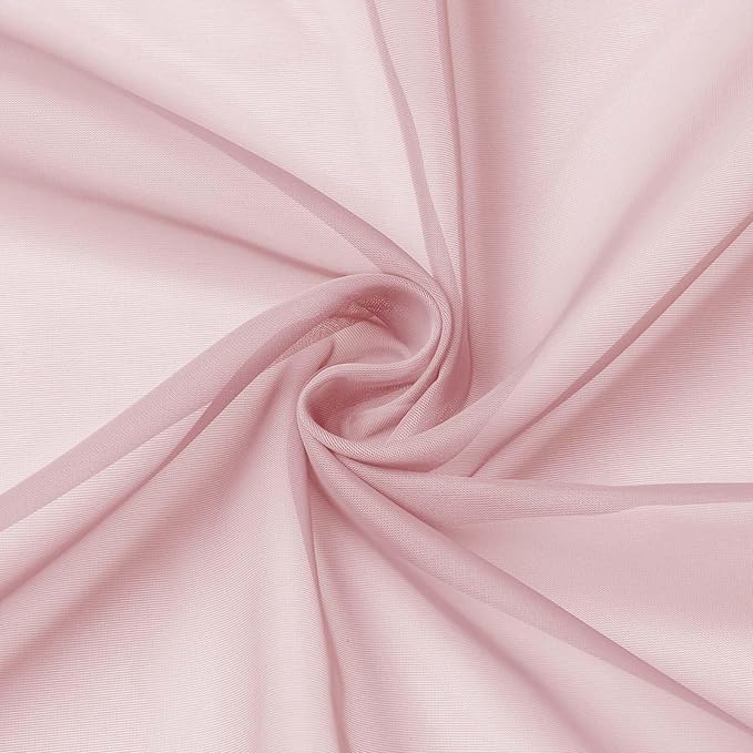 Blush Sheer Curtains 90 Inches Long 2 Panels Set - Image 9