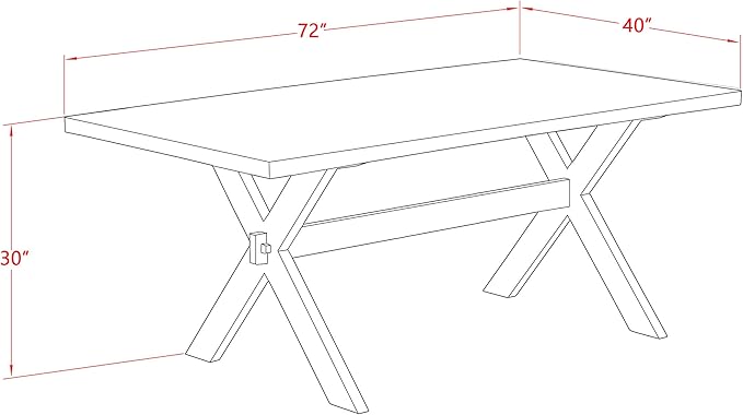 East West Furniture X077CE215-7 7 Piece Dining Table Set Consist of a Rectangle Dining Room Table with X-Legs and 6 Baby Blue Linen Fabric Parsons Chairs, 40x72 Inch, Multi-Color
