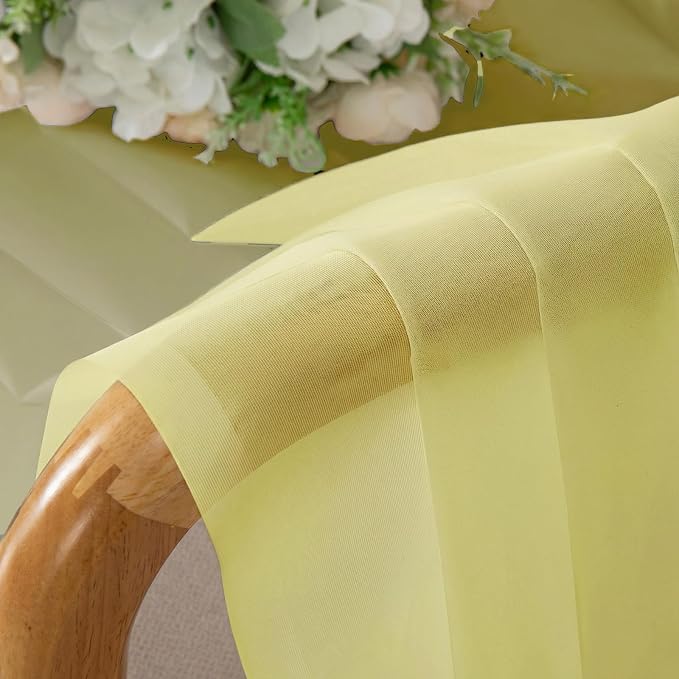 Lecloud Goose Yellow Sheer Curtains 84 Inches Long 2 Panels, Light Filtering - Image 9