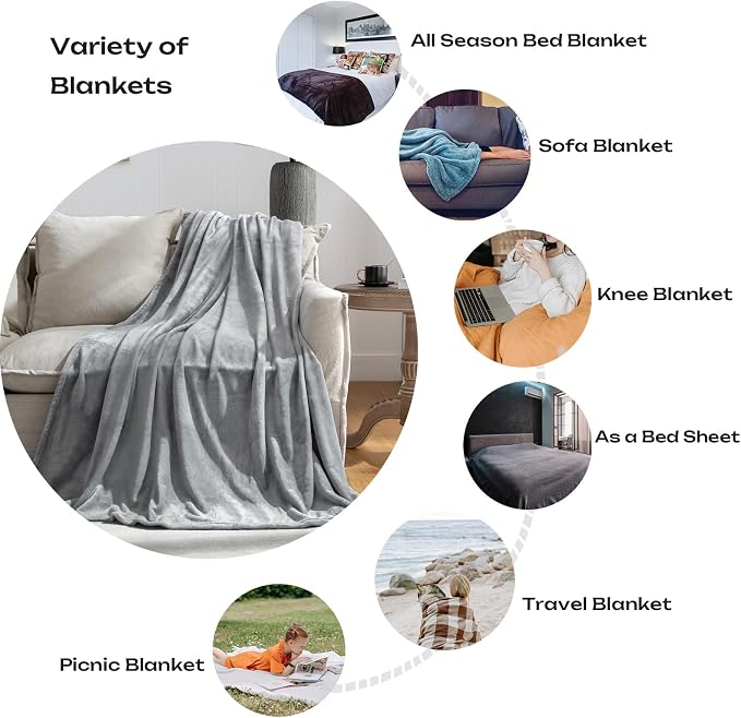 JIAHANNHA Flannel Fleece Blanket Queen Size, Super Soft Plush Fuzzy and Cozy - Image 2
