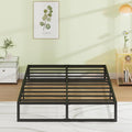 EMODA 12 Inch Queen Bed Frame No Box Spring Needed Heavy Duty Metal Platform BedFrame Queen Size with Steel Slats, Easy Assembly, Black