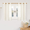 LAMIT Natural Linen Semi Sheer Curtains 45 Inch Length by LAMIT