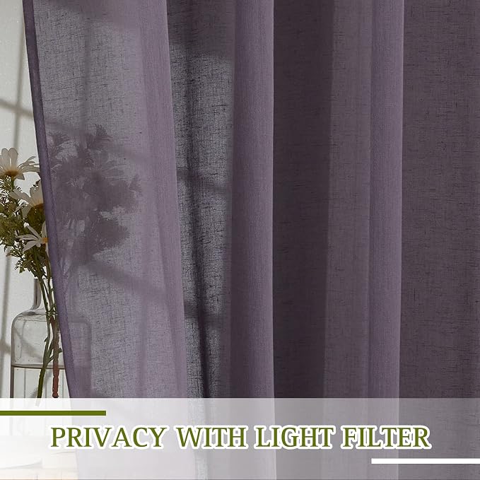 NICETOWN Flax Linen Sheer Curtains - Image 5