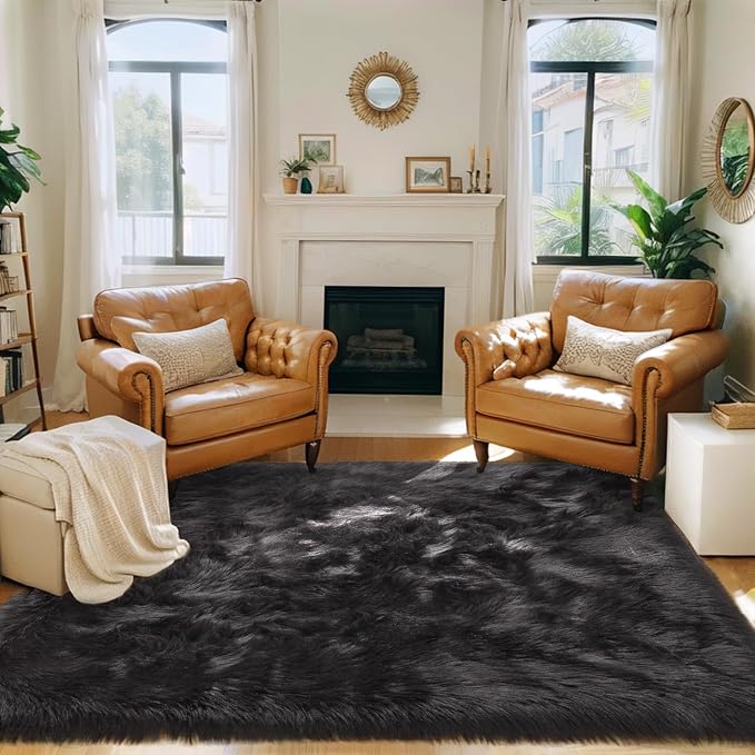 Ciicool Fluffy Area Rug, Thick Fuzzy Shag Rug Furry Nursery Rug Plush Indoor - Image 2