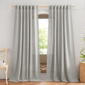 NICETOWN Linen Gray Curtains 84 inches Length 2 Panels Set, Rod Pocket & Back by NICETOWN