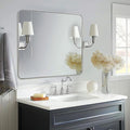 ANDY STAR Brushed Nickel Mirrors for Bathroom Sink, 30x30 Inch Bathroom Vanity Mirror with Square Metal Frame-Modern Clean Design with Superior Stainless Steel Frame