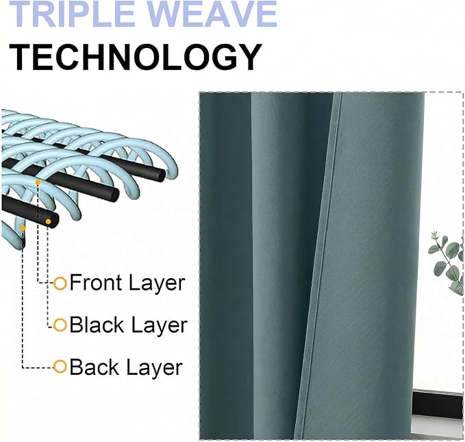 Simplebrand Ava Dark Green Blackout Curtains - Image 5