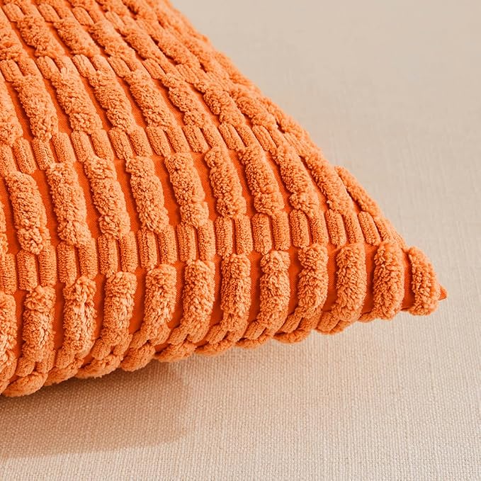 Fancy Homi 4 Packs Orange Fall Decorative Throw Pillow Covers 12x20 Inch - Image 4