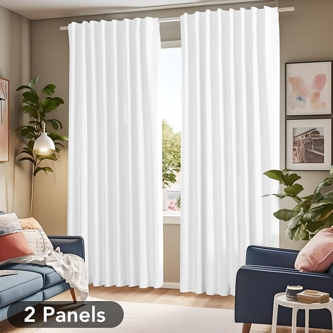 Deconovo Total Blackout Curtains 2 Panels W70 x L95— 100% Blackout, Thermal - Image 2