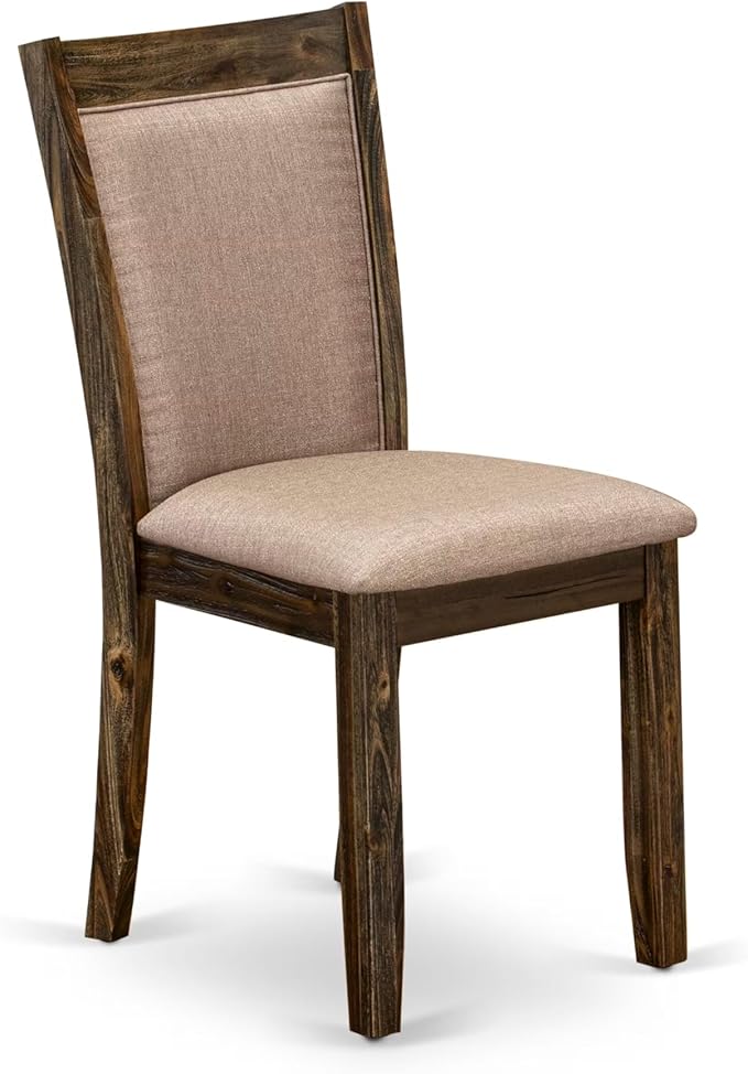 East West Furniture V727MZ716-6 6 Piece Dining Set Contains a Rectangle Dining Room Table with V-Legs and 4 Dark Khaki Linen Fabric Upholstered Chairs with a Bench, 40x72 Inch, Multi-Color