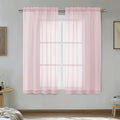 OVZME Blush Pink Sheer Curtains 45 Inches Long 2 Panels by OVZME