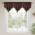 Molaxhome Swag Curtain 51 inch Length Rod Pocket Scalloped Curtain Valance by Molaxhome
