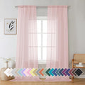 Aiyufeng Blush Pink Sheer Curtains 90 Inches Long 2 Panels Set, Light Filtering by Aiyufeng