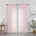OWEINE Sheer Curtains 78 Inches Long 2 Panels Set, Rod Pocket Fimly Voile Solid by OWENIE