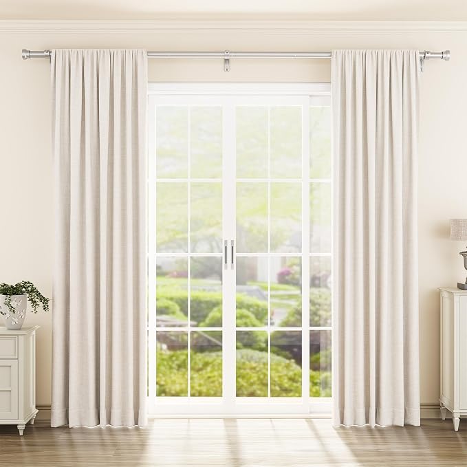 YaFex Curtain Rods 2 Pack 32-144 Inch, Heavy Duty 1 Inch Curtain Rod, Modern - Image 2
