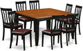 East West Furniture PFAN9-BCH-LC 9 Piece Dining Room Table Set Includes a Square Kitchen Table with Butterfly Leaf and 8 Faux Leather Upholstered Dining Chairs, 54x54 Inch, Black & Cherry