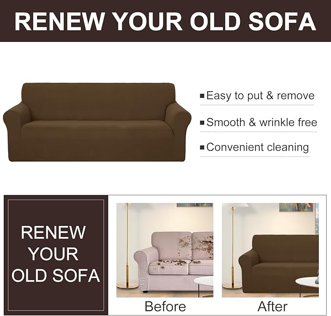 U-NICE HOME 4 Seater Stretch Couch Cover Sofa Cover Washable Sofa Slipcover - Image 5