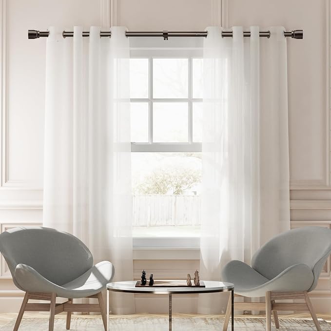 1” Diameter brown curtain rod Itself is 30 to 90 inch. 1 Pack Fits 30-84 inch - Image 6