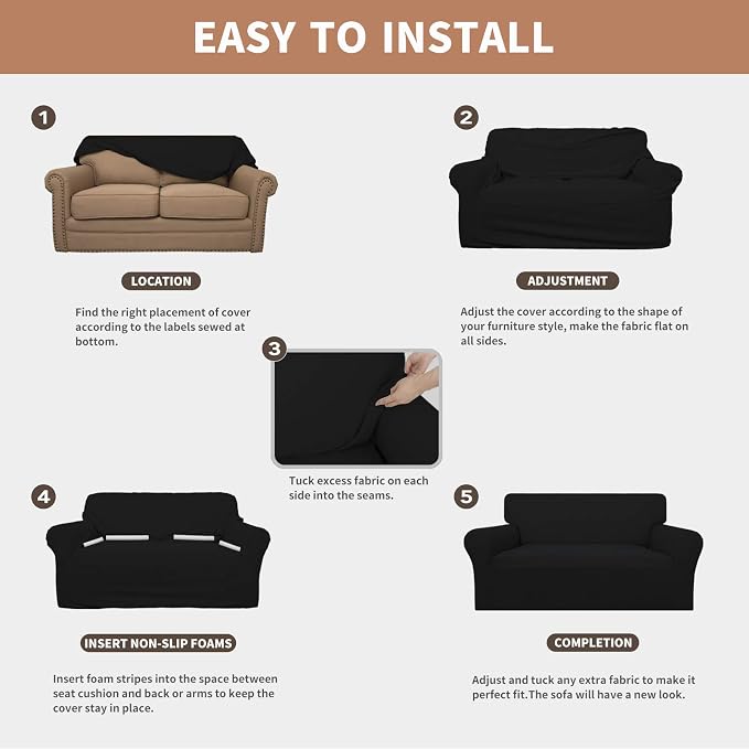 Easy-Going 100% Waterproof Oversized Loveseat Couch Cover, Dual Waterproof Sofa - Image 5