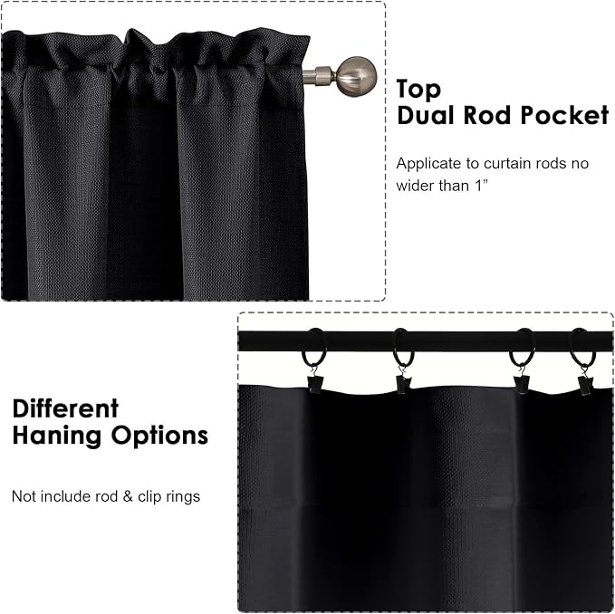 OWENIE Bob 1 PCS Black Valances - Image 4