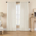 Joydeco Linen Curtains 2 Panel Set, Light Filtering, Ivory on Linen Curtains 84 by JOYDECO
