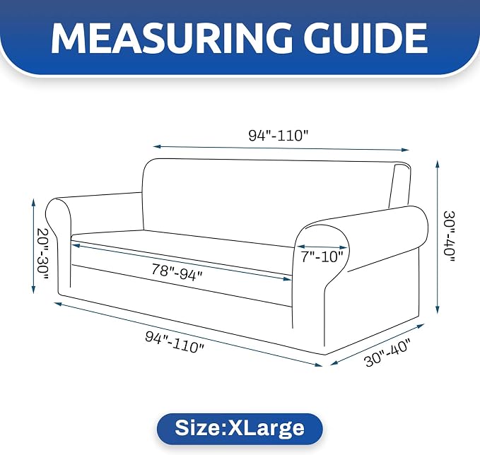 KEKUOU Stretch Oversized Sofa Slipcover 1 Piece Couch Sofa Cover Furniture - Image 7