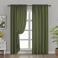 HOMEIDEAS Non-See-Through Olive Green Privacy Sheer Curtains, 52 X 96 Inches by HOMEIDEAS