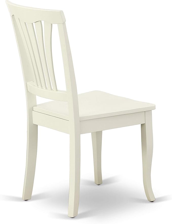East West Furniture NDAV5-LWH-W 5 Piece Dining Room Table Set Includes a Rectangle Dining Table with Dropleaf and 4 Wood Seat Chairs, 30x48 Inch, Linen White