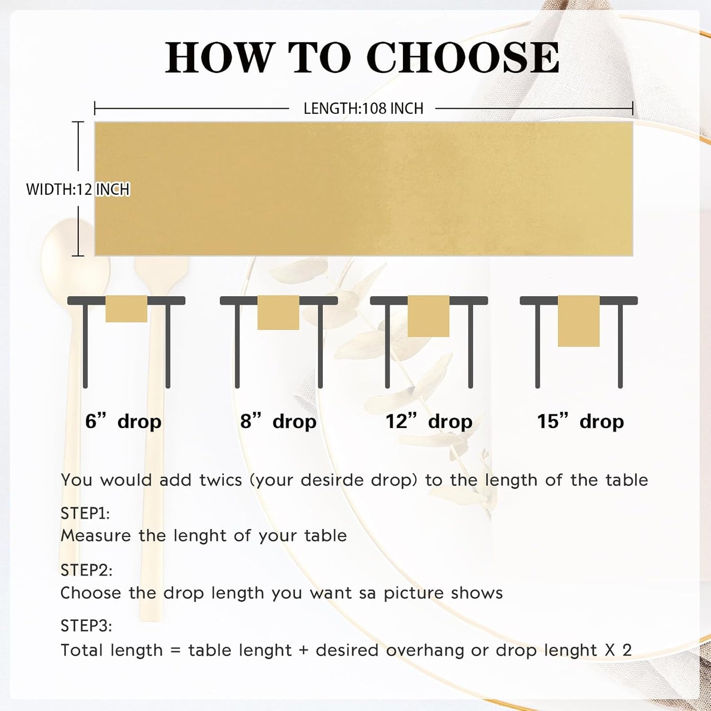 10 Pack Satin Table Runner 12 x 108 Inch Long Light Gold Silk Table Runner for Wedding Party Banquet Birthday Decoration