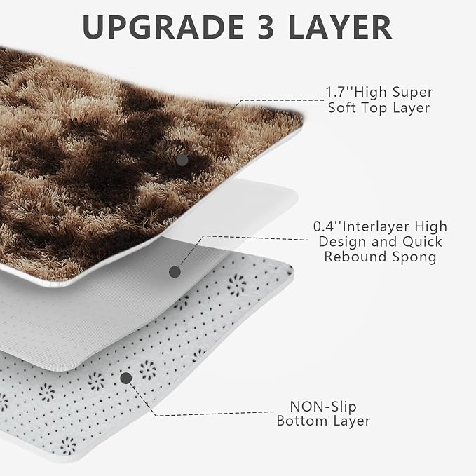 Shag Area Rugs for Bedroom Living Room, 5X8 Ultra Soft Fluffy Area Rugs for Dorm - Image 3