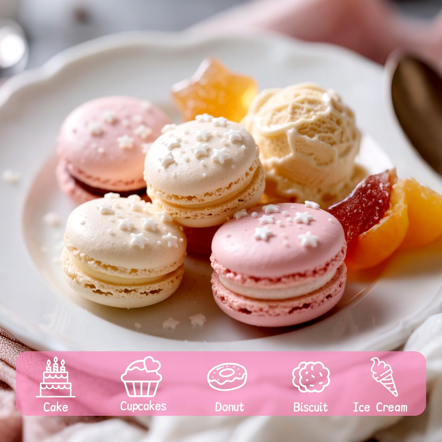 White Star Sprinkles for Cake Decorating, Edible Star Candy, 150g/5.29oz Mix Size, Baking Cake Decoration, Cupcake, Cookie, Holiday, Valentine's Day, Wedding Party, Christmas Supplies