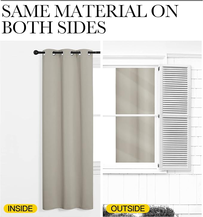 NICETOWN Natural Room Darkening Curtains 96" Long - Image 6