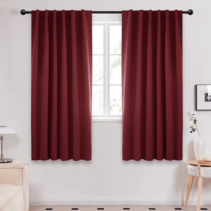 Deconovo Rod Pocket and Back Tab Curtains Solid Thermal Insulated Blackout by Deconovo