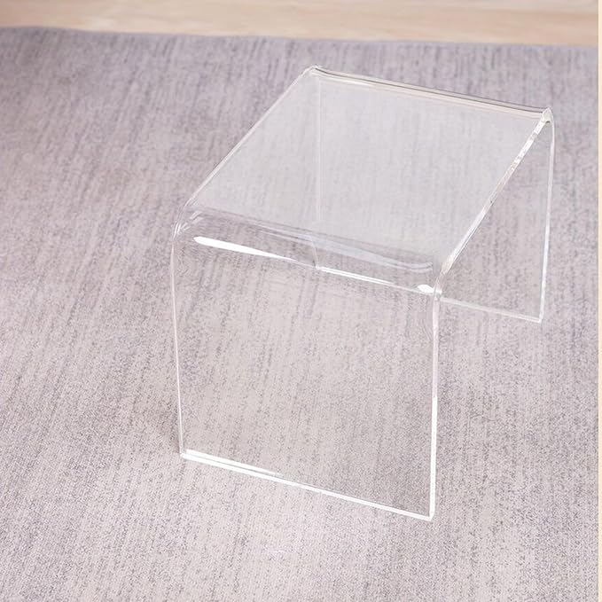 Acrylic Kids' Step Stool – Clear Small Footstool for Bathroom, Kitchen & Bedroom, 12.5”x9.7”x9”, Holds 200lbs, Multi-Use as Toilet Stool, Shower/Water-Resistant Stool, Seating and Placing Items