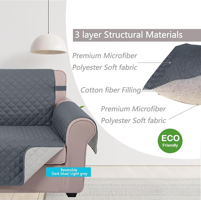 U-NICE HOME Recliner Chair Covers Reversible Quilted Water Repellent Pet - Image 5