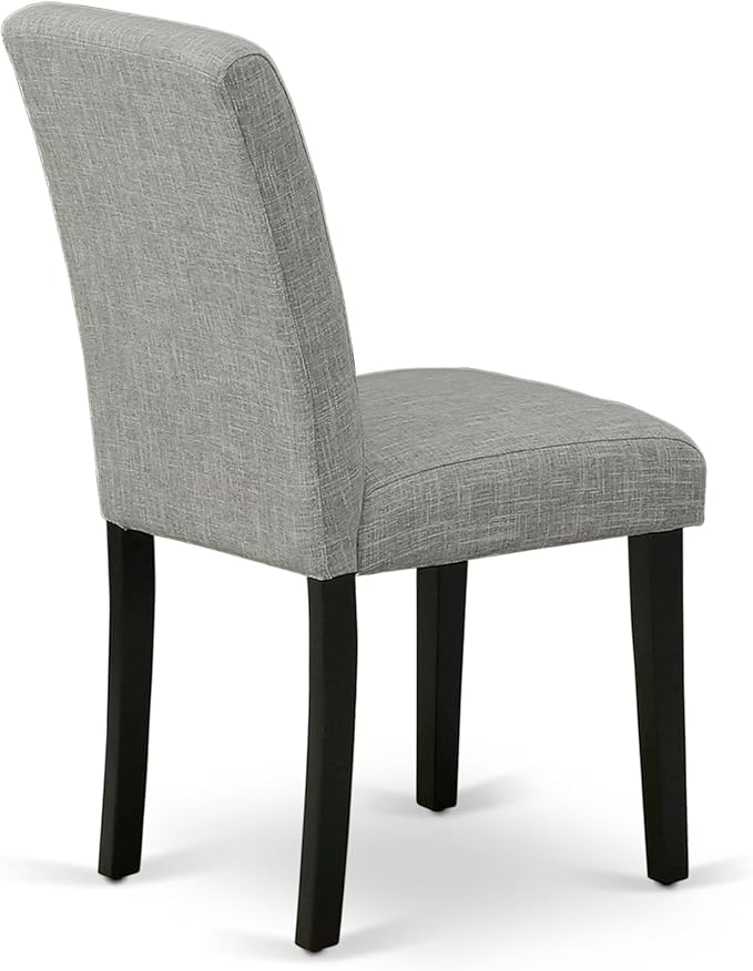 East West Furniture V696AB106-6 6 Piece Modern Dining Table Set Contains a Rectangle Wooden Table with V-Legs and 4 Shitake Linen Fabric Parson Chairs with a Bench, 36x60 Inch, Multi-Color