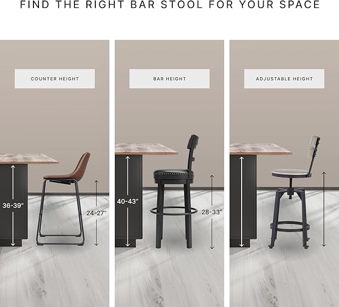 Signature Design by Ashley Lyncott Contemporary 28.5" Counter Height Upholstered Bar Stool with Foam Cushion, 2 Count, Light Gray & Brown
