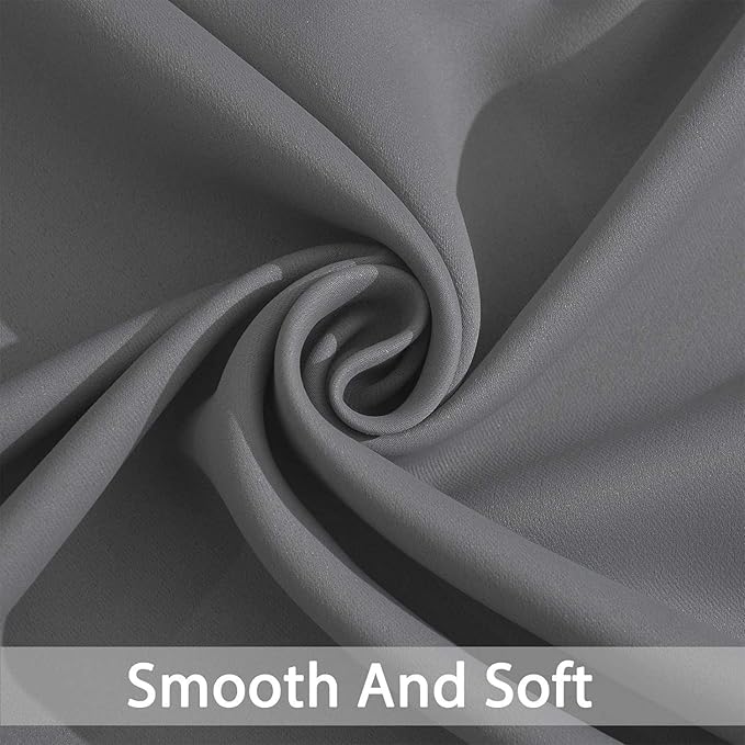 Yakamok Room Darkening Gray Blackout Curtains 84 Inch Long Light Blocking - Image 6