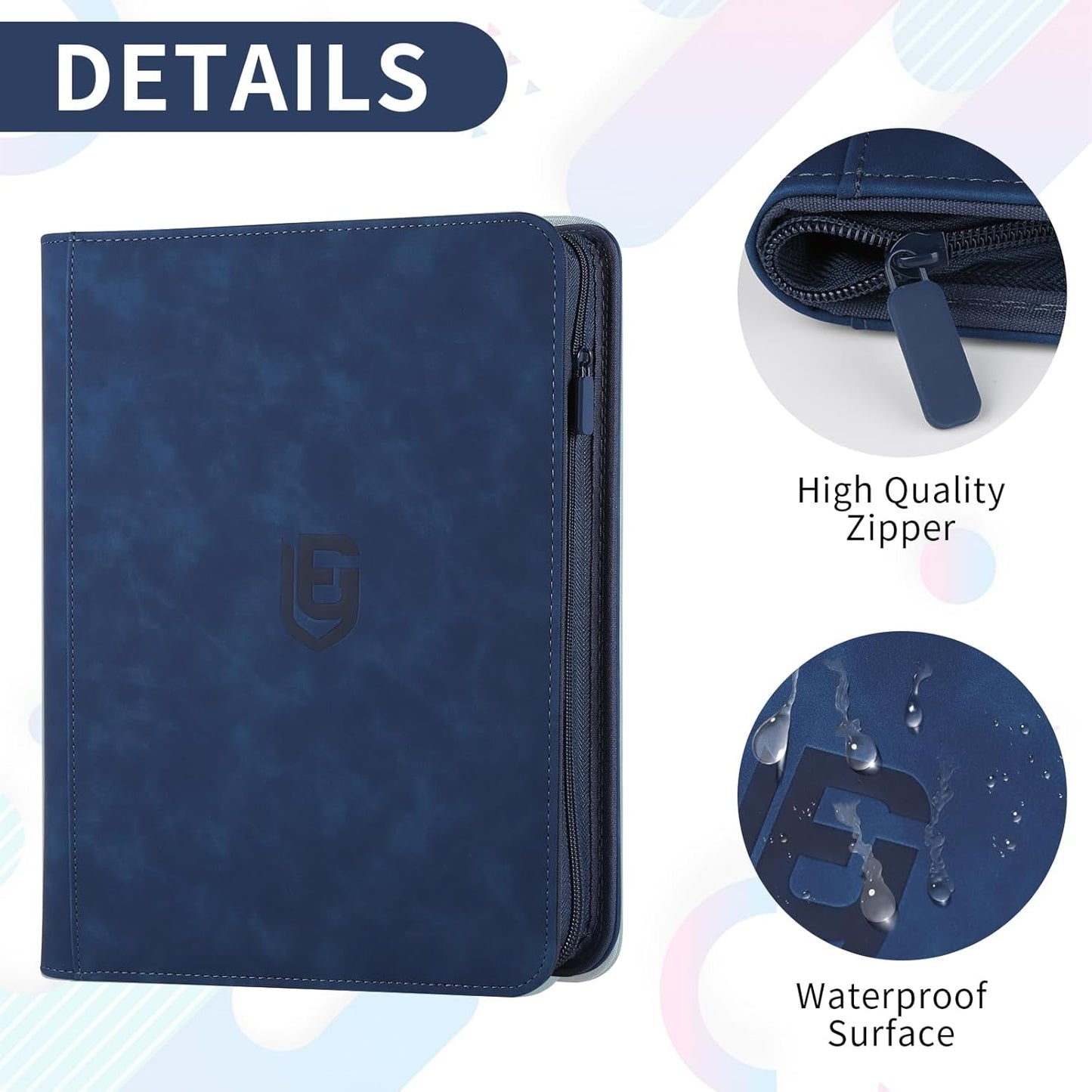 9 Pocket Card Binder,540 Pocket Trading Card Binders,Loading Pocket Collectible Card Album for MTG, TCG, Sport Card, Game Cards Navy Blue